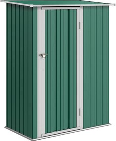 Outsunny Magazie Grădină Dulap pentru Scule 142x84x189cm Din Otel Impermeabil Verde Inchis | Aosom Romania