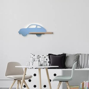 Aplică LED cu raft pentru copii CAR LED/5W/230V albastru/lemn