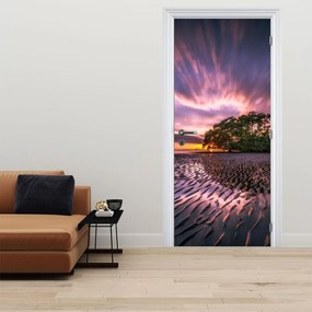 Fototapet pentru ușă - Plaja la apus de soare (95x205cm)