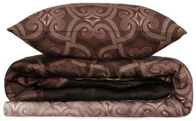 Lenjerie de pat maro din bumbac satinat pentru pat dublu 200x200 cm Pandora – Mijolnir