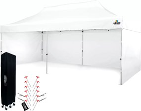 Cortină de petrecere 3x6m cu structură tip foarfecă (3 pereți) - Construcție din oțel și pânză 330g/m² - cu 3 pereți - Alb