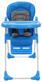 Scaun de masa inalt pentru copii, albastru si gri