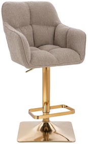 HR550KW Scaun Latte Boucle cu Bază Aurie
