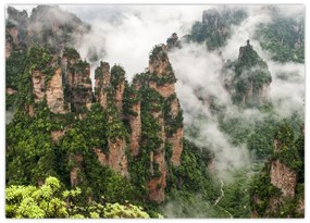 Tablou pe sticlă - Parcul Național Zhangjiajie, China (70x50 cm)