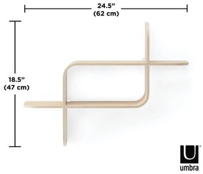Raft în culoare naturală etajat din lemn masiv de arbore de cauciuc Montage – Umbra