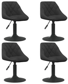 vidaXL Scaune de masă pivotante, 4 buc., negru, catifea