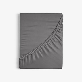 Goldea cearceaf de pat 100% bumbac cu elastic - gri închis 140 x 200 cm