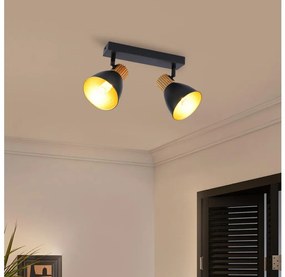 Brilagi - Spot ODENSE 2xE14/10W/230V lemn de cauciuc/negru