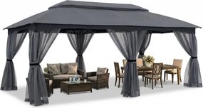 ABCCANOPY Foișor de gradina 305x610 cm, cadru din oțel și plasă de țânțari pentru gazon, curte, grădină, terasă, Gri