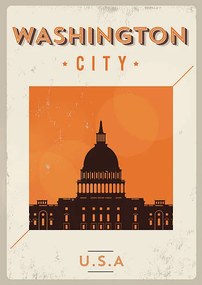 Ilustrație Typographic Washington City Poster Design, kursatunsal