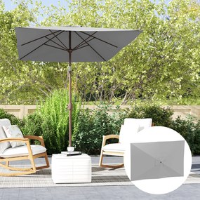 Outsunny Copertină de Rezervă pentru Umbrelă cu Ventilație în Partea Superioară, 300x200 cm, Verde | Aosom Romania