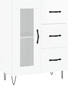 vidaXL Servantă, alb extralucios, 69,5x34x90 cm, lemn compozit