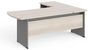 Statie de lucru de colt Manager 200 x 160 cm, stânga, salcâm deschis / gri