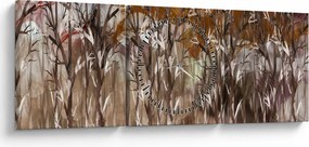 Tablou - Copaci (cu ceas) (90x30 cm)