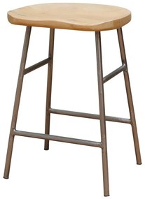 Scaun de bar, din lemn de mango si metal, Hinto