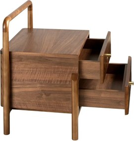 Noptiera LUX din lemn furniruit Walnut