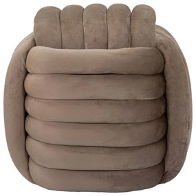 Taburet gri/maro cu tapițerie din catifea Softy – Mauro Ferretti