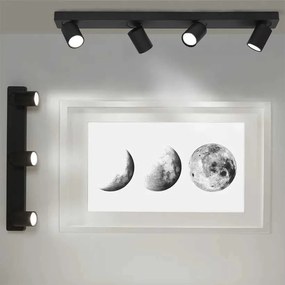 Corp aplicat cu 4 spoturi directionabile Moon 4 Bar, negru