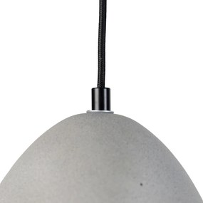 Moderne hanglamp zwart met grijs beton 3-lichts - Eton