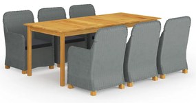 vidaXL Set mobilier de grădină, 9 piese, gri deschis
