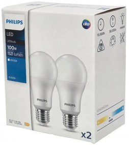 SET 2x bec LED Philips A67 E27/13W/230V 4000K