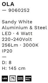 Pendul LED ajustabil design minimalist OLA alb
