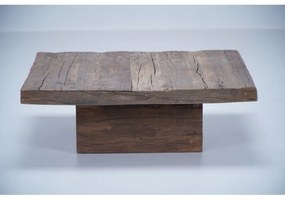 Masuta de cafea, natur, din lemn de stejar, aspect rustic, Country