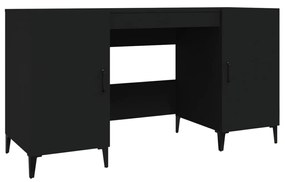 812772 vidaXL Birou, negru, 140x50x75 cm, lemn compozit