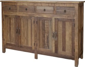 Bufet natur din lemn reciclat cu 3 uși și 3 sertare 160x46x105 cm, „Grimaud"