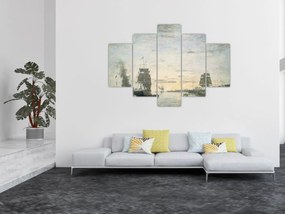 Tablou - Eugène Boudin, Entrance to the Harbor, Le Havre, reproducere (150x105 cm)