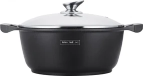Oală marmorată cu capac 3.8L, 24 cm – Royalty Line BS24ML, curățare ușoară, antiaderentă