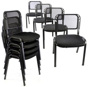 Set scaune stivuibile - 8 buc, negre