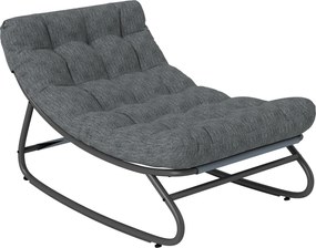 Outsunny Fotoliu balansoar cu șezut lat din plasă și pernă groasă 101 x 66 x 63 cm Gri | Aosom Romania