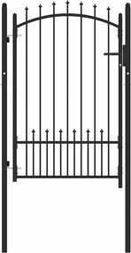 vidaXL Poartă de gard cu țepi cu blocare Negru 100 x 150 cm