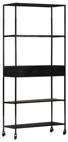 vidaXL Bibliotecă, 80x35x180 cm, lemn mango nefinisat & fier