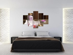 Tablou - Lumânare și orhidee (150x105 cm)