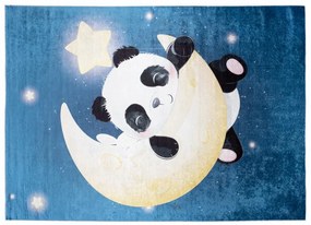 Covor pentru copii cu motiv panda pe lună Lăţime: 140 cm | Lungime: 200 cm