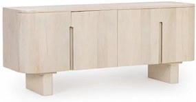 Comoda TV finisaj natural din lemn de Mango si MDF, 140x40x58 cm, Serapis Bizzotto