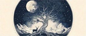 Tablou – Arbore magic cu cerb I. (120x50 cm)