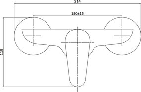 Baterie dus cu montare pe perete, crom, Cersanit Libra