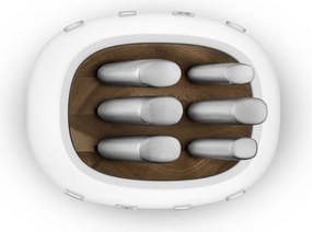 Set de cutite cu suport SMEG KBSF02WH, 7 piese, Manere din lemn de salcam, Otel inoxidabil german, Alb