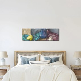 Tablou - Natură moartă pictată (cu ceas) (90x30 cm)