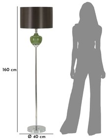 Lampadar verde/gri cu abajur textil (înălțime 160 cm) Eva – Mauro Ferretti
