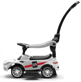 Mașinuță Baby Mix pentru copii cu sunet și barăde ghidare Racer, alb