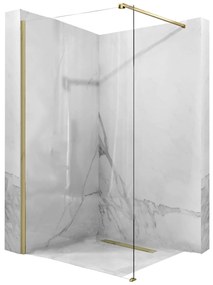 Rea Aero perete cabină de duș walk-in 120 cm auriu periat/sticla transparentă REA-K4702