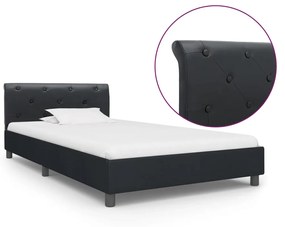 Cadru de pat, negru, 100 x 200 cm, piele ecologica Negru, 100 x 200 cm