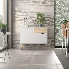 Comoda alba OSLO 75387 cu 1 sertar