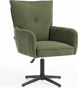 HR250CROSS Scaun Catifea Reiată Premium culoare verde salvie Bază Neagră