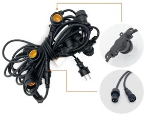 Lanț decorativ de exterior MIMOSA 10xE27/1,3W/230V IP44 10 m