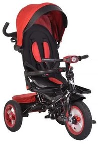 Tricicleta cu copertina detasabila NOVOKIDS™ Jockey Trike , Cu far luminos si melodii, Roti gonflabile din cauciuc, Pozitie somn, Pedale si maner